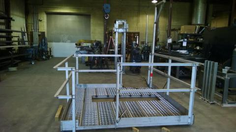 Platform for an oil refinery with tie off.